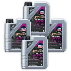 4x 1L LIQUI MOLY 3724 Motoröl Top Tec 4500 5W-30 Hightech Leichtlauf synthetisch