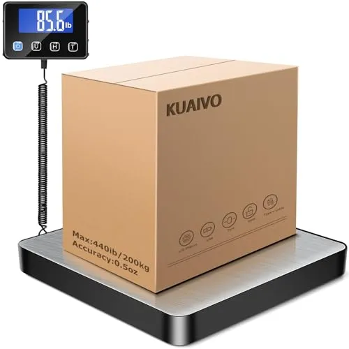KUAIVO Paketwaage 200kg/10g - Hochpräzise Gepäckwaage mit LCD-Display und Tara-Funktion, ideal für Unternehmen und den Hausgebrauch. Hohe Genauigkeit und große Kapazität für vielseitige Anwendungen.