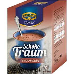 Krüger Kakao Schoko Traum Trinkschokolade - Kakao & Heiße Schokolade mit 25,5% Kakaoanteil für einen besonders schokoladigen Genuss. Ideal mit Milch oder Sahne, einfach mit heißem Wasser aufgießen und genießen!