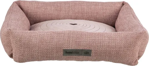 TRIXIE Hundebett Viviana 60x50 cm – eckiges Kuschelbett in Altrosa - Hundebett für kleine Hunde, mit weichem Samtbezug und fest integriertem Kissen, waschbar bei 30°C für einfache Reinigung und höchsten Liegekomfort.