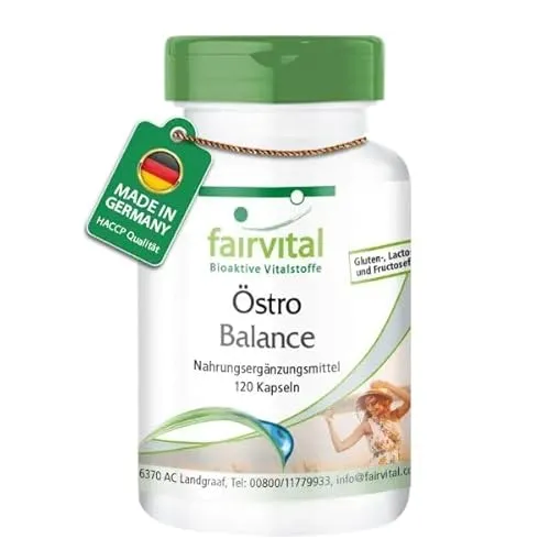 Fairvital | Östro Balance - Support für Wechseljahre - 120 Kapseln - HOCHDOSIERT - Soja Isoflavone + Vitamin E