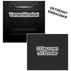 Bosch Herdset Backofen 3DHeißluft Hydrolyse + Induktionsfeld PKM Flexzonen