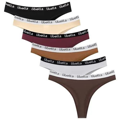 Libella String Tanga Damen Baumwolle Unterwäsche Damen Thong Tangahöschen 6er-Pack 3207 MU3 M