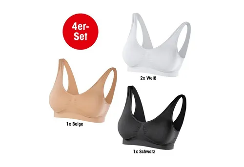 SLIMmaxx Bügelloser BH Super-BH 4er-Set 44/46 (XL) mehrfarbig
