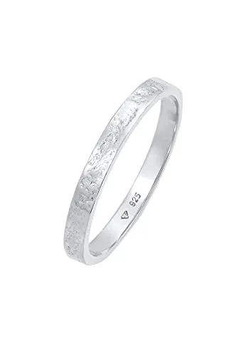 Elli Ring Damen Band Partner Basic Organic Look in 925 Sterling Silber - Ringe für Damen, handgefertigt aus hochwertigem 925 Sterling Silber, anlaufgeschützt und ideal als stilvolles Geschenk für besondere Anlässe.
