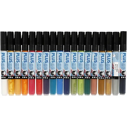 Produktbild Plus Color Acrylstifte, Acrylfarben-Marker, 18 Stück