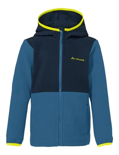 VAUDE Unisex Kinder Kids Pulex Hooded Jacket II - Ultramarine - Funktionsjacke mit einzipbarer Innenjacke, 200er Fleece für Wärme, 2 praktische Fronttaschen und Kinnschutz für optimalen Komfort.