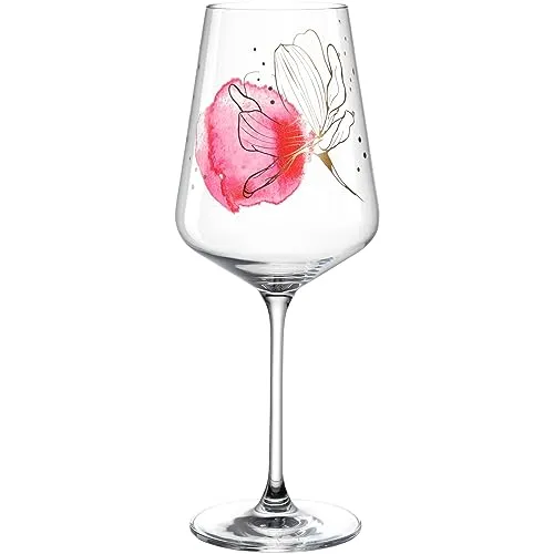 LEONARDO Presente Aperitifglas - Aperol Spritz Glas aus Kristallglas - Mit Blüten-Druck - Inhalt 560 ml - Spülmaschinengeeignet - 1 Cocktailglas