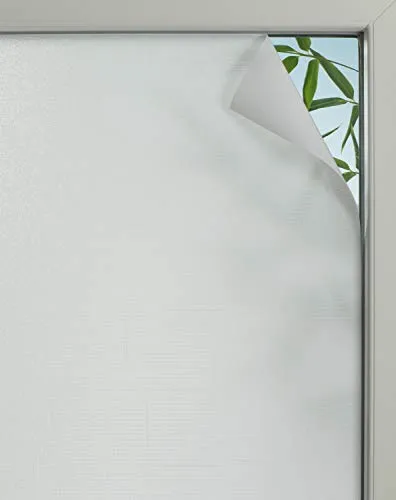 GARDINIA Statische Fensterfolie Textile 75, Selbsthaftend, Blickdicht, Blickschutz, Lichtdurchlässig, Haftet statisch ohne Kleber, 90 x 150 cm