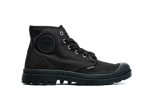 Palladium Pampa Hi Herren Stiefel Schwarz - 9 UK / 43 EU / 10 US - Wanderschuhe mit zeitlosem Military-Stil, robustem Canvas-Obermaterial und komfortabler EVA-Einlegesohle für perfekten Halt und Dämpfung bei jedem Schritt.