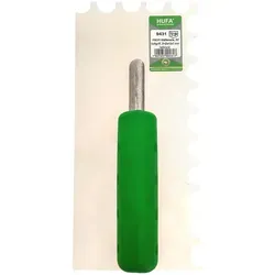 Hufa Profi Glättekelle Edelstahl 2K Griff 280x130mm 20x12mm halbrund