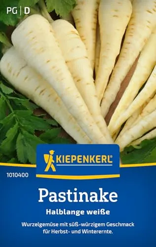 Kiepenkerl Pastinakensamen Halblange weiße 1010400 - Wurzelgemüsesamen mit einem süß- würzigem Geschmack und einem Inhalt für 10 bis 15 lfd. Meter - Gemüse Pflanzen, Saatgut