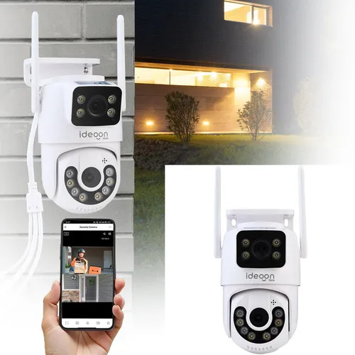 Dual Lens IP Outdoor-Überwachungskamera – 355° schwenkbar und neigbar mit Nachtsicht und Gegensprechen - Schützen Sie Ihr Zuhause effektiv mit der Dual Lens IP Outdoor-Überwachungskamera. Sie bietet 355° Pan-Tilt-Funktion für maximale Kontrolle, Full HD-Bilder und smarte Funktionen für Ihre Sicherheit.