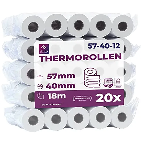 Ec-Cash Thermorollen 57mm x 18m x 12mm von LYNNE PAYMENT SOLUTIONS