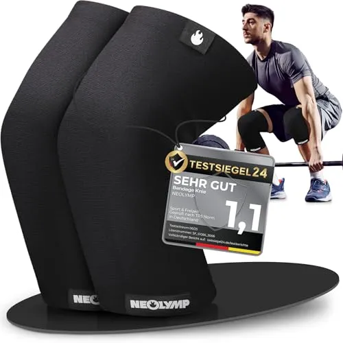 NEOLYMP Kniebandage für Sport & Alltag – Gezielte Kompression & Stabilität (Schwarz, S | 30-33 cm)