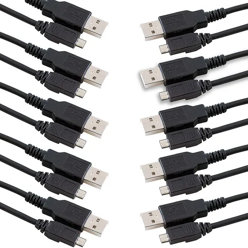 PEARL 10er-Set USB-2.0-Daten- & Ladekabel, USB-A auf Micro-USB, 80 cm
