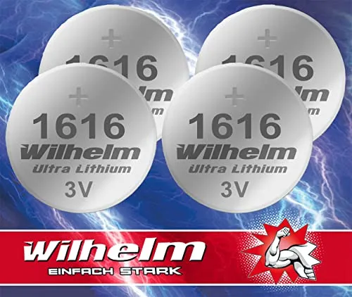CR1616 CR 1616 WILHELM Lithium Knopfzelle 3V 55mAh ø16 x 1,6 mm Batterie DL1616 4 x