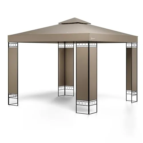 CASARIA® Pavillon Lorca 3x3m - Wasserabweisend & UV-Schutz 50+ - Stabiler Gartenpavillon mit reißfester Bespannung, ideal für schattige Plätze und optimale Belüftung. Inklusive 20 Heringen und 4 Abspannseilen für sichere Verankerung.