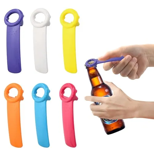 Glasöffner,6 Pcs Deckelöffner aus Kunststoff, Schraubdeckelöffner, Flaschenöffner, Schraubglasöffner, Manuell Flaschenöffner, Ideal für Schwache Hände, Ältere Menschen,Perfekt für Küche, Bar