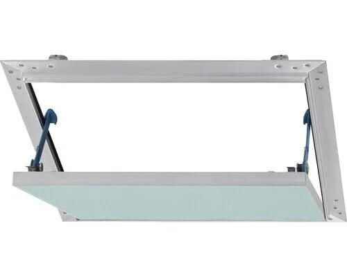 Revisionsklappe AluPlana® mit Gipskartoneinlage GKBI 12,5 mm und Fangsicherung 3