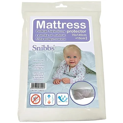 Snibbs wasserdichtes Spannbetttuch mit Eckgurten, wasserdichte Matratzenauflage fürs Babybett, Matratzenschoner 70x140 Baby wasserdicht, Nässeschutz 70 * 140 mit atmungsaktiver TPU-Membran