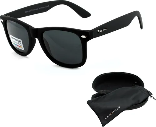 Retro Sonnenbrille Polarisiert Schwarz Getönt Nerd Brille 50er 60er Jahre Sixty Brille Markenbrille Rennec Brillenbox