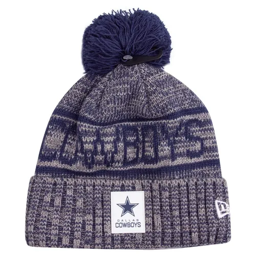 New Era Bommel Wintermütze SIDELINE Dallas Cowboys - Stylische Wollmütze für Unisex Erwachsene, ideal für die kalte Jahreszeit. Gefüttert für zusätzlichen Komfort und perfekt für sportliche Anlässe. Größe: One Size.