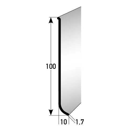 PROVISTON Metall Sockelleiste 10x100mm - Selbstklebend & Wasserfest - Sockelleisten aus hochwertigem, rostfreiem Aluminium in Edelstahloptik. Ideal für Küche und Bad, pflegeleicht und einfach anzubringen.