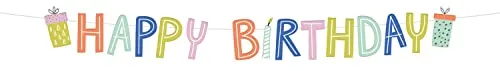 Folat 62832 Buchstabengirlande Happy Birthday Eco Party - 2 Meter