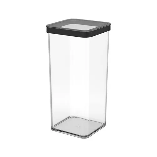 Rotho Premiumdose Loft quadratisch 1,5l Transparent/schwarz