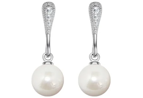 LÖB Perlenohrringe Hängend Silber mit Zirkonia von LÖB