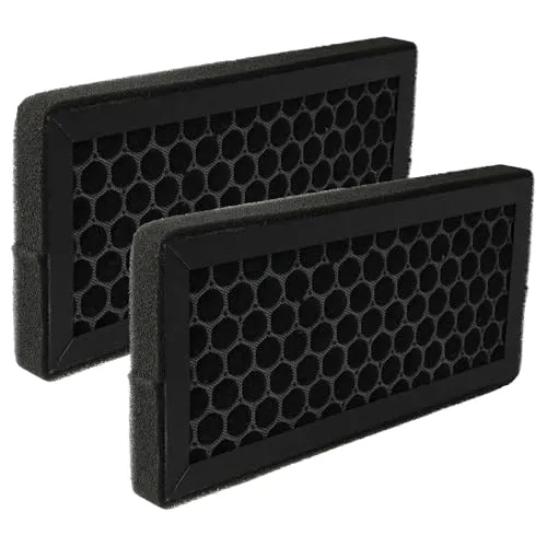 vhbw 2X Aktivkohlefilter kompatibel mit Baren B-747, B-757 Luftreiniger - Luftfilter Schwarz Anthrazit-Grau