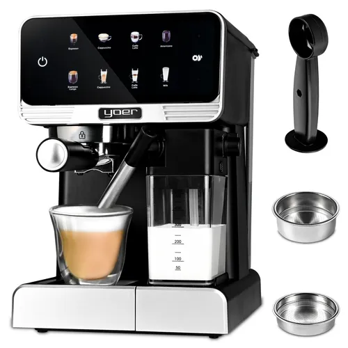 Yoer Kaffeevollautomat 20 bar 1350 W mit Thermoblock und LED-Display