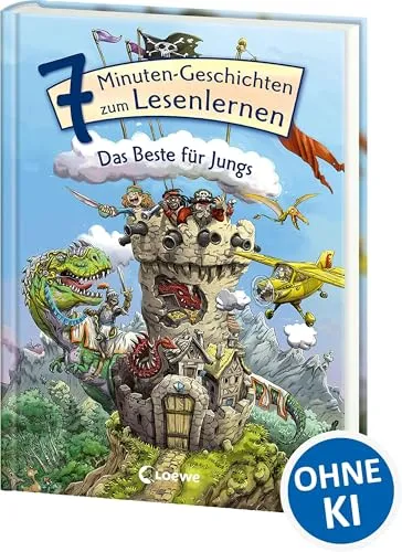 Leselöwen - Das Original - 7-Minuten-Geschichten zum Lesenlernen - Das Beste für Jungs: Erstlesebuch für Kinder ab 6 Jahre