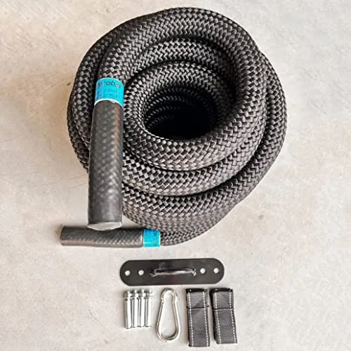 Produktbild aerobis® Battle Rope 40mm 15m mit Wandanker | Wetterfestes Premium Trainingsseil mit Videoanleitung & Trainingsplan
