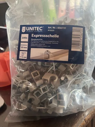 Expressschellen Unitec 7-12mm 35mm Nagel 200 Stück grau