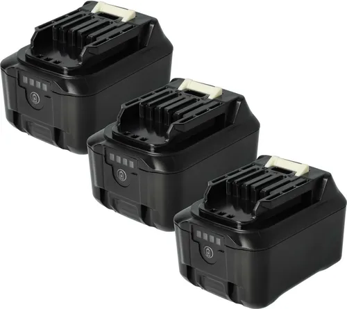 vhbw 3x Akku kompatibel mit Makita DF331DSMJ, DF331DSME, DF331D, DF032DZ, DF032DSAJ, DF331DSAE, DF331DS, DF032DSME/Z Werkzeug (5000 mAh, Li-Ion, 12 V)