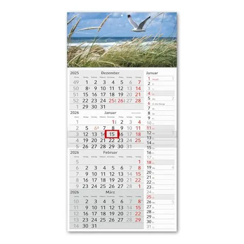 Timr 4-Monatskalender Streifenkalender 2026 von Timr