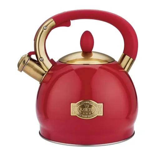 2.8L Flötenkessel Wasserkessel für Induktion, Edelstahl-Teekessel für alle Herdarten