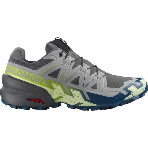 SALOMON Herren Trailrunningschuhe SPEEDCROSS 6 Clrock/Lime C/Poseid - Laufschuhe mit legendärem Komfort und extrem starkem Grip, ideal für Trails. Der SPEEDCROSS 6 ist leichter und überzeugt mit schneller Schlammabscheidung.