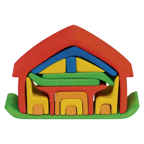 Produktbild Bunte Stapelformen / Steckspiel Haus mit Möbel von Glückskäfer 523266