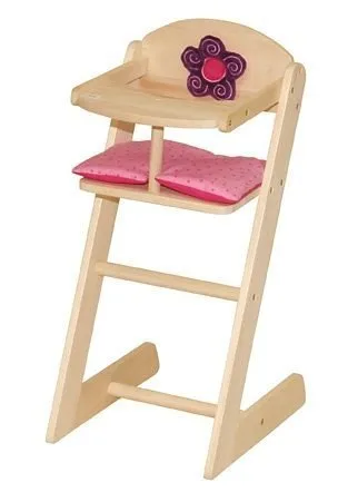roba® Puppenhochstuhl Happy Fee beige - Puppenmöbel, aus massivem Holz mit gepolstertem Sitzkissen, perfekt für kleine Puppenmamas ab 3 Jahren.
