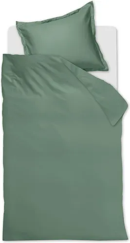 Ambiante Mako-Satin-Bettwäsche Garnitur Grün 155x220 cm - Hochwertige Mako-Satin-Bettwäsche in elegantem Grün. Mit Reißverschluss für einfaches Beziehen. Genieße erholsame Nächte in stilvollem Design und atmungsaktiver Baumwolle.