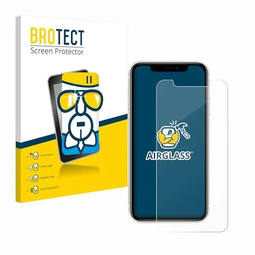 BROTECT Schutzglas für Apple iPhone 11 Schutzfolie Panzer Folie Glas Displayschutz Made in Germany [Kratzfest 9H, Anti-Fingerprint,Transparent]
