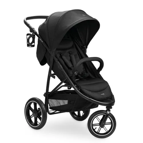 Hauck Buggy Rapid 3 Air - Geländetauglicher Kinderwagen in Schwarz, luftgefüllte Reifen und abnehmbares UV-Schutzverdeck für höchsten Komfort