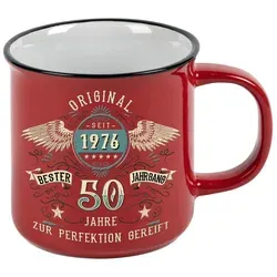LOBO NEGRO® Tasse als Geschenk zum 50. Geburtstag in rot von LOBO NEGRO