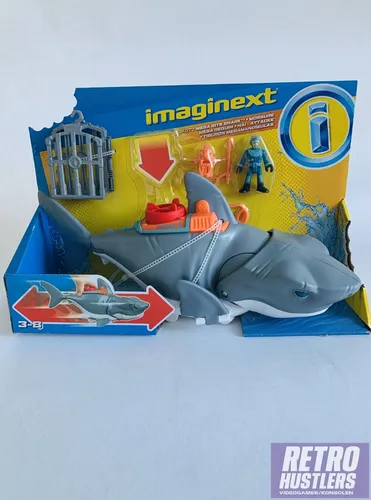 Fisher-Price Imaginext GKG77 - Großer Spielzeug-Hai mit Taucher-Figur, macht realistische Schwimmbewegungen und fördert kreatives Spielen, ab 3 Jahren