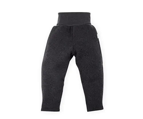 Ehrenkind® Walkhose aus Bio-Wolle & Bio-Baumwolle | Bequeme Baby Hose in Schiefer 74/80 - Vielseitige Walkhose für Babys, ideal für kühle Temperaturen. Die Mischung aus Bio-Schurwolle und -Baumwolle sorgt für Wärme und Bewegungsfreiheit. Praktischer Umschlagbund für einfaches Anziehen. Hergestellt in Europa.