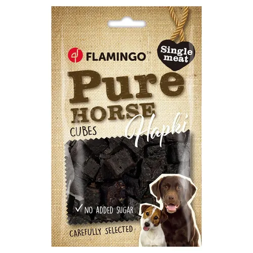 Flamingo Hundesnack Hapki Kleine Blöcke mit Pferd 85 g, UVP 3,49 EUR, NEU