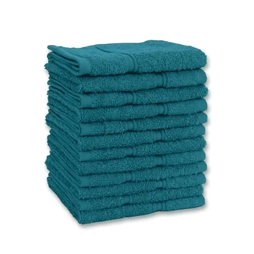 Vency Premium 12er-Pack Gästehandtücher Handtücher für Gesicht und Hände – 100% Baumwolle, weich und saugfähig – 30x30 cm, Petrolblau